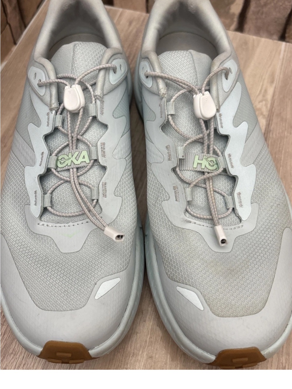 Women’s Hoka Women's Transport shoes in the Harbor Mist/Lime Glow Sz 10 - Picture 2 of 8